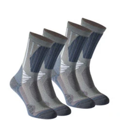 Quechua 2 Paires De Chaussettes De Randonnée Tiges Hautes Adulte Bionnassay 900 High Gri