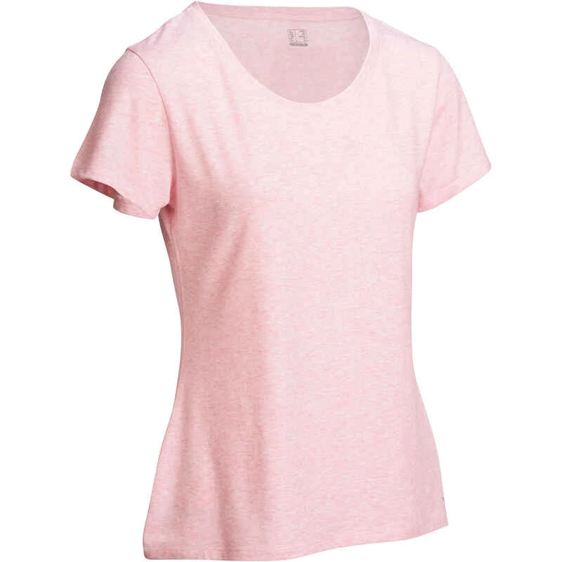 T-shirt Regular Fitness Femme - 500 Essentials Rose Chiné 16 T-shirt Regular Fitness Femme - 500 Essentials Rose Chiné – Image 16