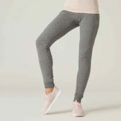Pantalon Jogging Slim Fitness Femme - 520 Gris Chiné -Magasin De Vêtements De Sport 8520528