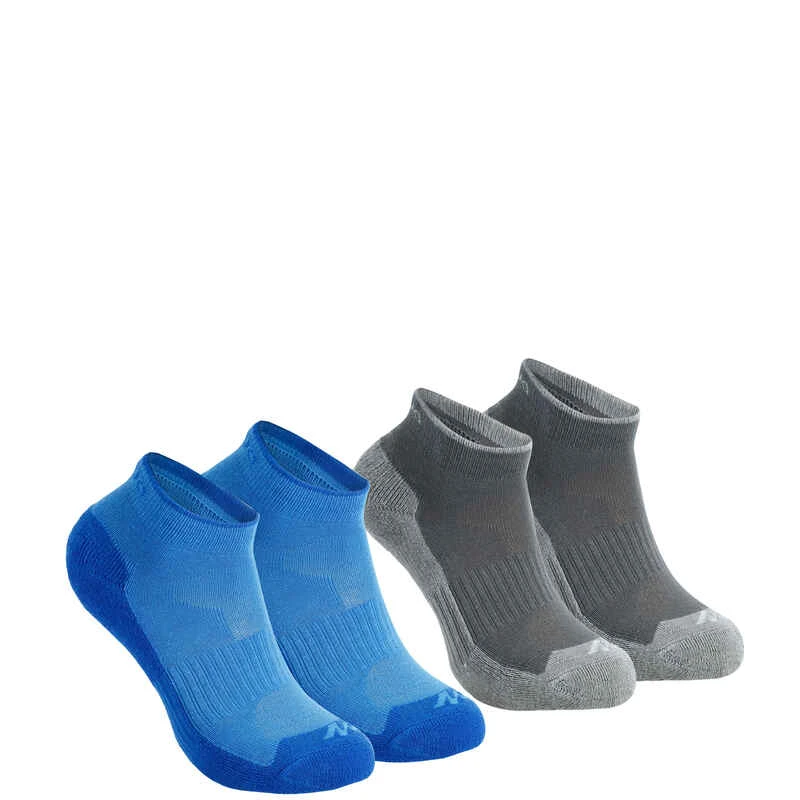 Quechua 2 Paires De Chaussettes De Randonnée Enfant MH100 Bleues/grises 9 Quechua 2 Paires De Chaussettes De Randonnée Enfant MH100 Bleues/grises – Image 9