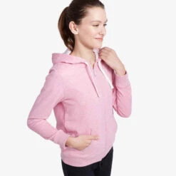Sweat Zippé à Capuche Fitness Femme - 500 Bleu D'orage -Magasin De Vêtements De Sport 8539072