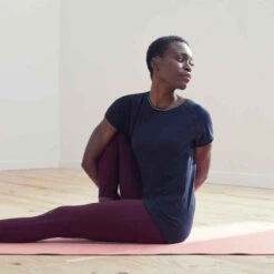 T-SHIRT YOGA DOUX FEMME LAVANDE -Magasin De Vêtements De Sport 8548902