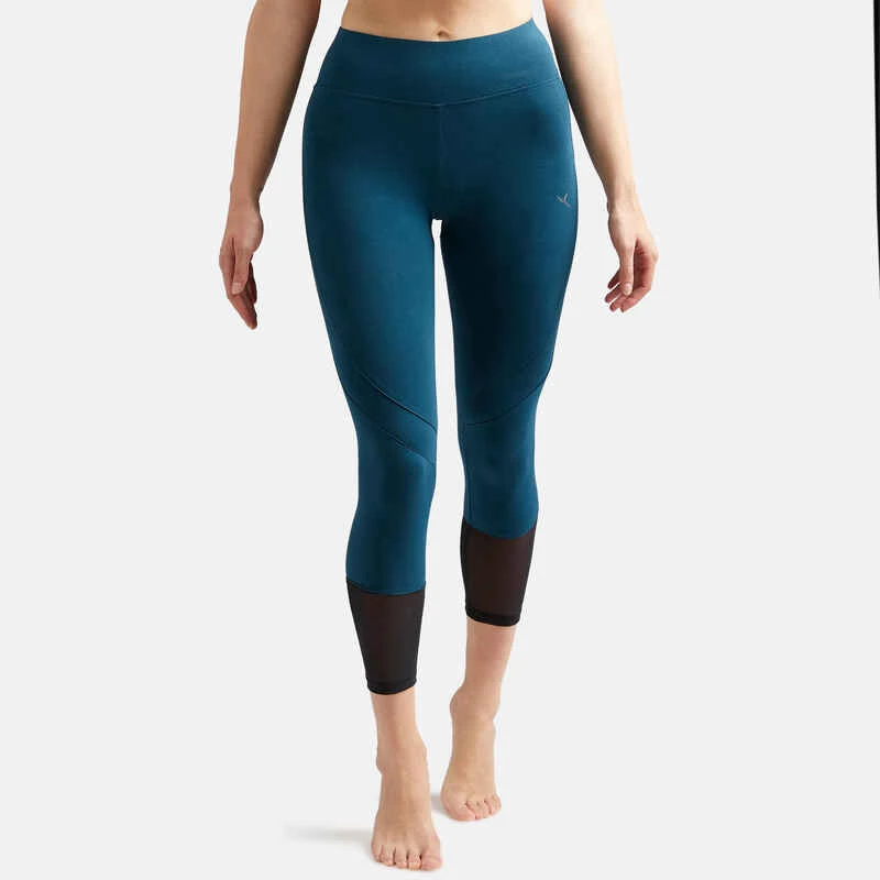 Legging Court De Sport Taille Haute 520 Femme 7/8 En Coton Bleu Canard Printé 11 Legging Court De Sport Taille Haute 520 Femme 7/8 En Coton Bleu Canard Printé – Image 11