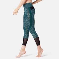 Legging Court De Sport Taille Haute 520 Femme 7/8 En Coton Bleu Canard Printé 20 Legging Court De Sport Taille Haute 520 Femme 7/8 En Coton Bleu Canard Printé -Magasin De Vêtements De Sport 8550376