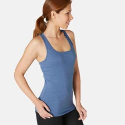 Débardeur Fitness Femme Dos En X Slim Coton - 500 Bleu D'orage 17 Débardeur Fitness Femme Dos En X Slim Coton - 500 Bleu D'orage -Magasin De Vêtements De Sport 8562844