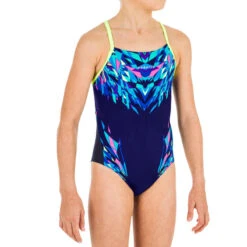 Maillot De Bain De Natation Une Pièce Fille Résistant Chlore Lexa Kali Bleu -Magasin De Vêtements De Sport 8574261