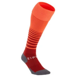 Kipsta Chaussettes De Football VIRALTO SOLO Rayées Rouge Et Orange -Magasin De Vêtements De Sport 8575846