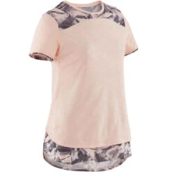 T-Shirt Manches Courtes Coton Respirant 500 Fille GYM ENFANT Rose Chiné AOP Gris 17 T-Shirt Manches Courtes Coton Respirant 500 Fille GYM ENFANT Rose Chiné AOP Gris -Magasin De Vêtements De Sport 8577895