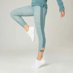 Legging Fitness 7/8 Coton Extensible Respirant Femme - Noir Bordeaux -Magasin De Vêtements De Sport 8578231