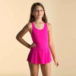 Maillot De Bain De Natation Fille 1 Pièce Vega Jupette Imprimé Rose -Magasin De Vêtements De Sport 8600576