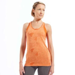 DEBARDEUR YOGA DYNAMQIUE FEMME SANS COUTURES JACQUARD ORANGE -Magasin De Vêtements De Sport 8605602
