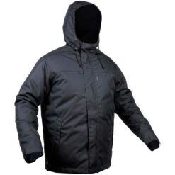 VESTE CHASSE CHAUDE IMPERMEABLE NOIRE 100 -Magasin De Vêtements De Sport 8605949