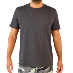 T-shirt Manches Courtes Coton Homme - 100 Carbon Gris -Magasin De Vêtements De Sport 8640213