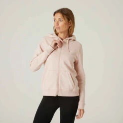 Sweat Zippé à Capuche Fitness Femme - 500 Bleu D'orage -Magasin De Vêtements De Sport 8643740