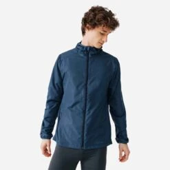 VESTE COUPE VENT DE RUNNING HOMME KALENJI RUN WIND BLEU ARDOISE -Magasin De Vêtements De Sport 8645582