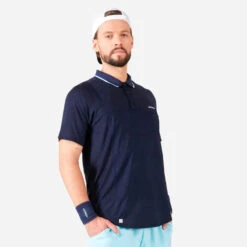 Polo Tennis Manches Courtes Homme - ARTENGO DRY Bleu Ciel Gris -Magasin De Vêtements De Sport 8646166