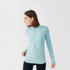 Kalenji T-shirt Manches Longues Chaud Running Femme - Zip Warm Violet -Magasin De Vêtements De Sport 8646992