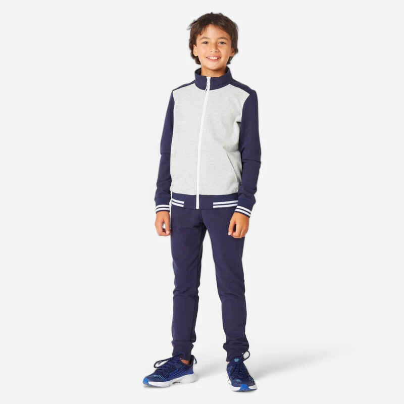 Survêtement Chaud Enfant - 500 Gris Chiné Foncé 6 Survêtement Chaud Enfant - 500 Gris Chiné Foncé – Image 6