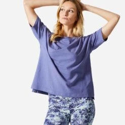 T-shirt Loose Fitness Femme - 520 Violet Raisin -Magasin De Vêtements De Sport 8665578