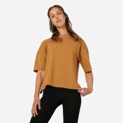 T-shirt Fitness Manches Courtes Large Coton Majoritaire Femme - 520 Noir -Magasin De Vêtements De Sport 8665580