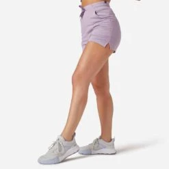 Short Fitness Femme Coton Avec Poche - 520 Mauve -Magasin De Vêtements De Sport 8665593