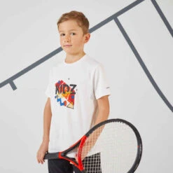 Artengo T-shirt Tennis Garcon - TTS 100 Blanc -Magasin De Vêtements De Sport 8669658