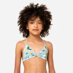 HAUT DE MAILLOT DE BAIN FILLE TRIANGLE TEA 100 JAUNE -Magasin De Vêtements De Sport 8677640