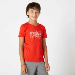 T-shirt Enfant Coton - Basique Rouge Avec Imprimé -Magasin De Vêtements De Sport 8731214