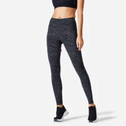 Legging Slim Fitness Femme Fit+ - 500 Gris -Magasin De Vêtements De Sport 8739138