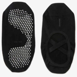 Chaussettes Ballerines Antidérapantes Fitness Coton Femme - 500 Noir -Magasin De Vêtements De Sport ballerines antiderapantes fitness noir 4