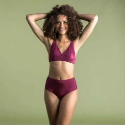 Bas De Maillot De Bain De Surf Femme Taille Haute ROMI ROUGE BORDEAUX -Magasin De Vêtements De Sport bas de maillot de bain de surf femme taille haute romi marin blanc gris fonce 5