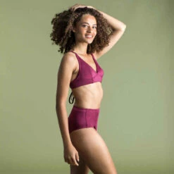 Bas De Maillot De Bain De Surf Femme Taille Haute ROMI ROUGE BORDEAUX -Magasin De Vêtements De Sport bas de maillot de bain de surf femme taille haute romi marin blanc gris fonce 8