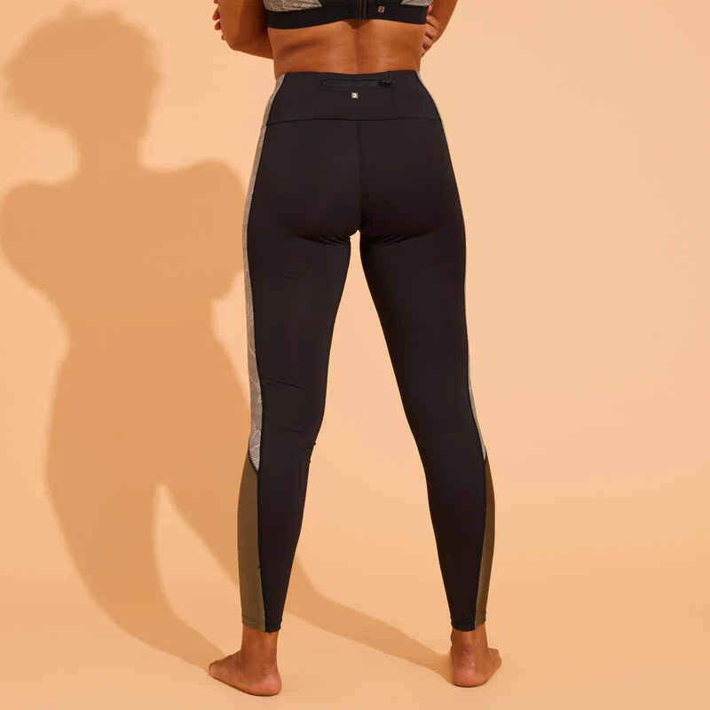 BAS DE MAILLOT DE BAIN LEGGING AQUAGYM-AQUABIKE FEMME NOIR IMPRIME KAKI 8 BAS DE MAILLOT DE BAIN LEGGING AQUAGYM-AQUABIKE FEMME NOIR IMPRIME KAKI – Image 8