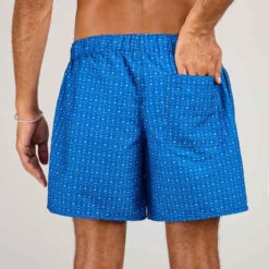 Boardshort Surf 100 15" Eco MICROTIF BLUE -Magasin De Vêtements De Sport boardshort surf 100 15quote homme eco pop stripe bleu 5
