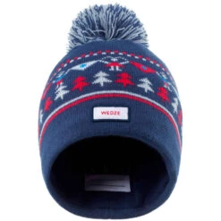 WEDZE BONNET DE SKI ENFANT - JACQUARD - BLEU MARINE -Magasin De Vêtements De Sport bonnet de ski enfant jacquard bleu marine 2