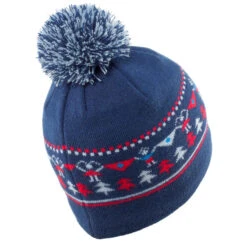 WEDZE BONNET DE SKI ENFANT - JACQUARD - BLEU MARINE -Magasin De Vêtements De Sport bonnet de ski enfant jacquard bleu marine 4