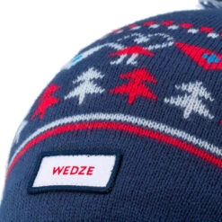 WEDZE BONNET DE SKI ENFANT - JACQUARD - BLEU MARINE -Magasin De Vêtements De Sport bonnet de ski enfant jacquard bleu marine 5