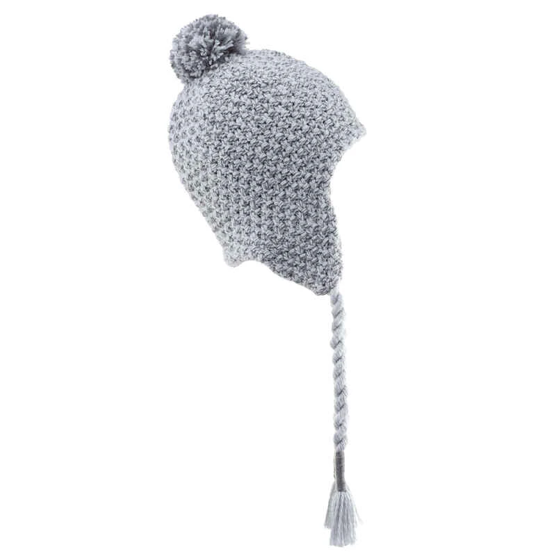 WEDZE BONNET DE SKI PÉRUVIEN ENFANT - TIMELESS - GRIS CLAIR 4 WEDZE BONNET DE SKI PÉRUVIEN ENFANT - TIMELESS - GRIS CLAIR – Image 4