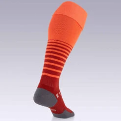 Kipsta Chaussettes De Football VIRALTO SOLO Rayées Rouge Et Orange -Magasin De Vêtements De Sport chaussettes de football adulte f500 noir 2