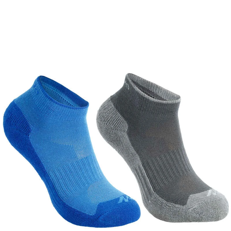 Quechua 2 Paires De Chaussettes De Randonnée Enfant MH100 Bleues/grises 6 Quechua 2 Paires De Chaussettes De Randonnée Enfant MH100 Bleues/grises – Image 6