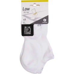 CHAUSSETTES DE SPORT BASSES ARTENGO RS 160 BLANCHES LOT DE 3 -Magasin De Vêtements De Sport chaussettes de sport basses artengo rs 160 noires lot de 3 9