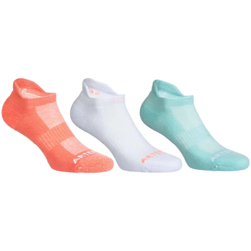 CHAUSSETTES DE SPORT BASSES ARTENGO RS 500 ROSE BLANC VERT LOT DE 3 1 CHAUSSETTES DE SPORT BASSES ARTENGO RS 500 ROSE BLANC VERT LOT DE 3