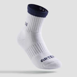 CHAUSSETTES DE SPORT ENFANT HAUTES ARTENGO RS 500 MARINE BLANC NOIR LOT DE 3 -Magasin De Vêtements De Sport chaussettes de sport enfant hautes artengo rs 500 marine blanc noir lot de 3 2