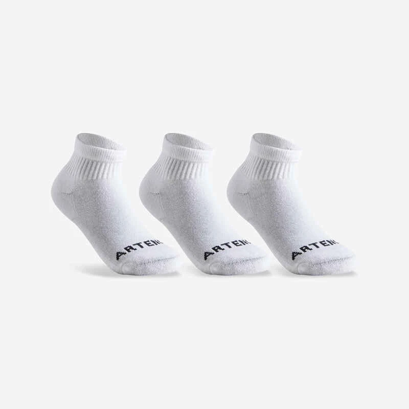 CHAUSSETTES DE SPORT ENFANT MI-HAUTES ARTENGO RS 100 BLANC LOT DE 3 1 CHAUSSETTES DE SPORT ENFANT MI-HAUTES ARTENGO RS 100 BLANC LOT DE 3