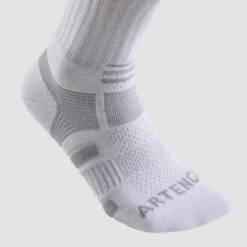 CHAUSSETTES DE SPORT HAUTES ARTENGO RS 560 BLANC GRIS LOT DE 3 -Magasin De Vêtements De Sport chaussettes de sport hautes artengo rs 560 blanc gris lot de 3 4