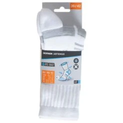 CHAUSSETTES DE SPORT HAUTES ARTENGO RS 560 BLANC GRIS LOT DE 3 -Magasin De Vêtements De Sport chaussettes de sport hautes artengo rs 560 blanc gris lot de 3 6