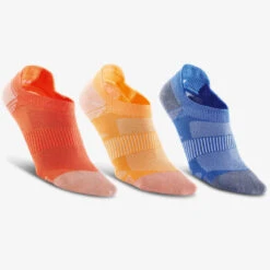 Chaussettes Marche Sportive/nordique WS 500 Invisible Fresh Rouge / Orange /bleu