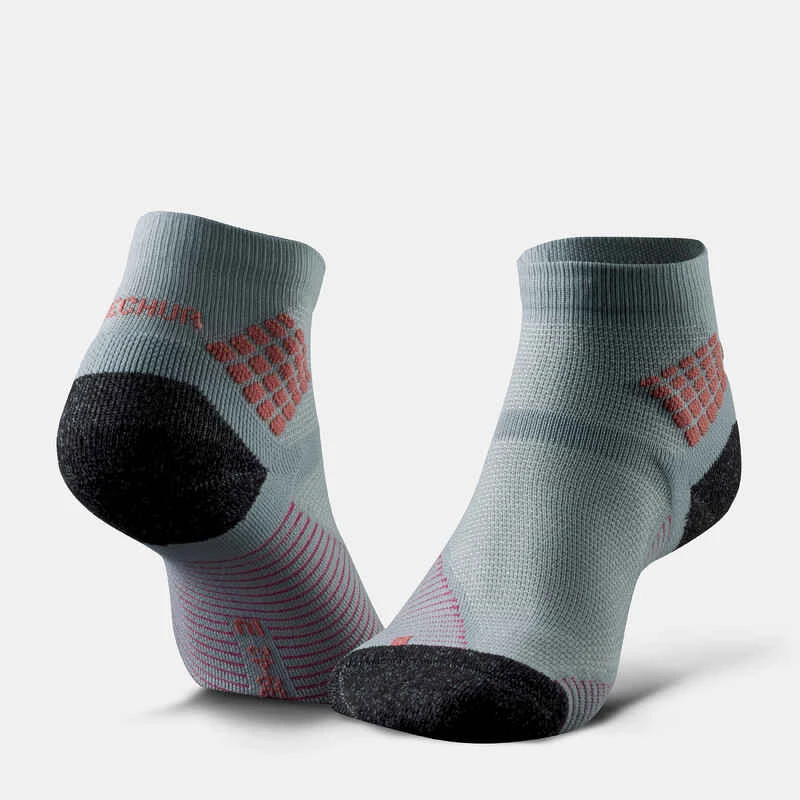 Quechua Chaussettes Randonnée - MH500 Mid Gris Rose X2 Paires 2 Quechua Chaussettes Randonnée - MH500 Mid Gris Rose X2 Paires – Image 2