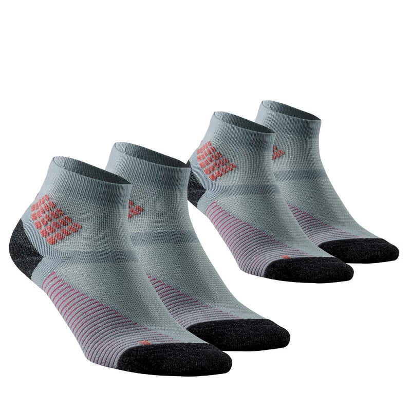 Quechua Chaussettes Randonnée - MH500 Mid Gris Rose X2 Paires 1 Quechua Chaussettes Randonnée - MH500 Mid Gris Rose X2 Paires