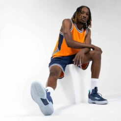 CHAUSSURES DE BASKETBALL TIGE BASSE HOMME/FEMME - FAST 500 MARINE BLEU CLAIR -Magasin De Vêtements De Sport chaussure de basketball fast 500 grise tige basse slash homme 3